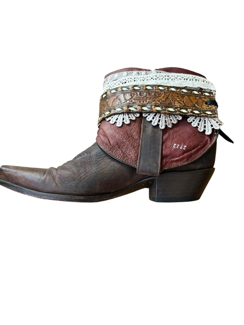 Dan Post Vintage Embellished Western Leather Booties – Size 7.5
